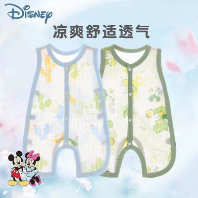 迪士尼Disney新生婴儿衣服夏季薄款0一6月宝宝夏装琵琶连体睡衣