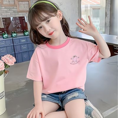 女童短袖T恤2024夏装夏季新款韩版洋气体恤上衣儿童休闲半袖