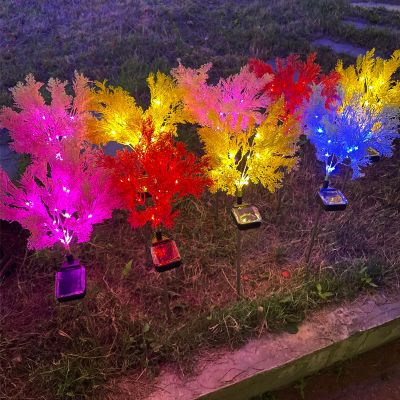 LED太阳能雾凇草坪灯地插式户外庭院花园布置装饰气氛亮化景观灯