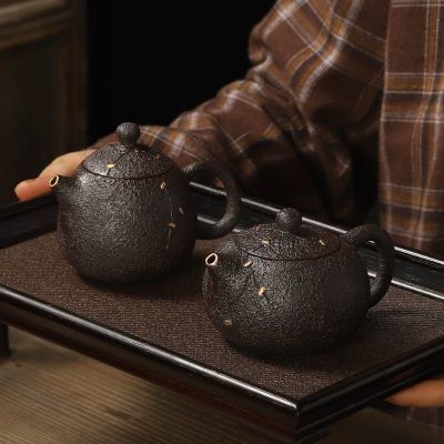 老岩泥茶壶手工制作中式陶瓷泡茶器复古家用功夫茶具办公室单壶
