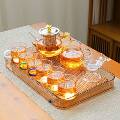 透明玻璃茶具套装功夫茶杯茶壶盖碗茶道家用客厅办公室会客泡茶器