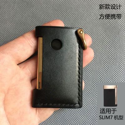 打火机皮套适用于都彭slim7火机套真皮手工牛皮竖款超薄保护