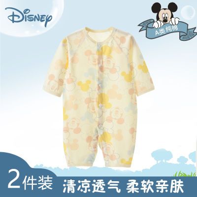 迪士尼Disney婴儿衣服夏季薄款宝宝连体衣男女长袖哈衣爬服