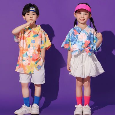 六一儿童护花使者演出服啦啦队舞蹈衬衫港风表演幼儿园班服服装