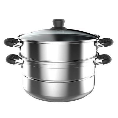 美的蒸锅汤锅加厚不锈钢双耳不锈钢锅通用ZG26Z01家庭