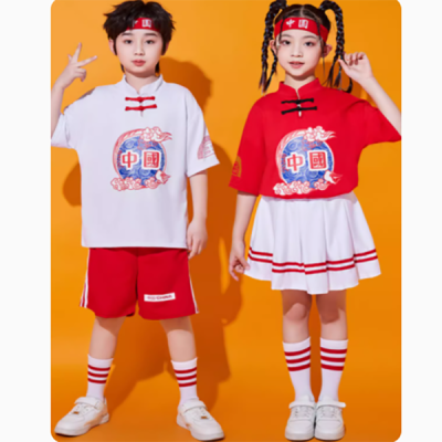 六一儿童表演服装啦啦队中大童小学生运动会男女汉服中国风合唱服