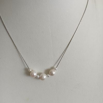 2A天然淡水珍珠微瑕项链钛钢链条不掉色项链珍珠