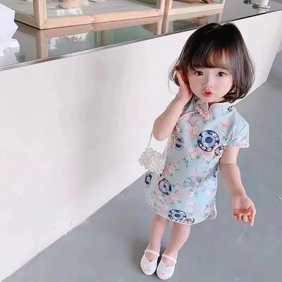 2024夏季新款儿童女童女宝时尚百搭可爱甜美中国风新中式复古