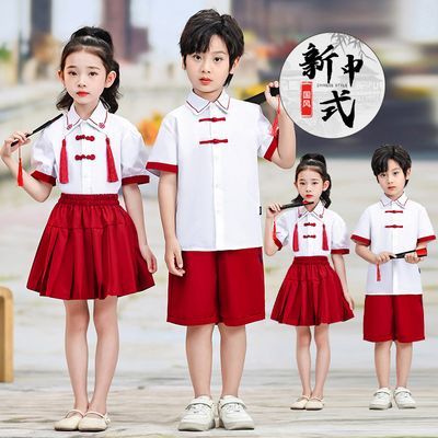 六一男女童诗歌朗诵演出服中国风中小学生夏季班服合唱比赛表演服