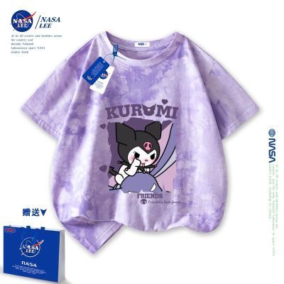 NASA女童t恤短袖纯棉2024新款夏季潮牌库洛米衣服大童装半袖批发