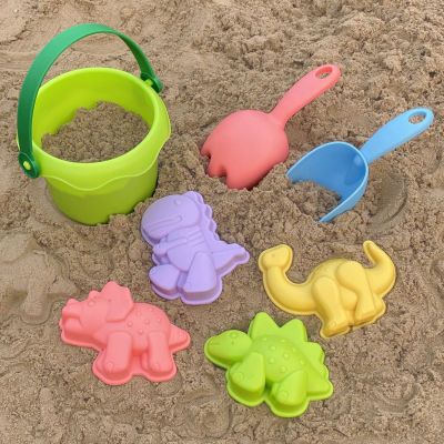 儿童沙滩玩具恐龙玩沙模具挖沙工具玩水铲沙手提式小水桶加厚铲子