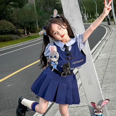 女童朱迪警官夏季正版jk日系制服裙儿童学生装连衣裙学院套装裙子