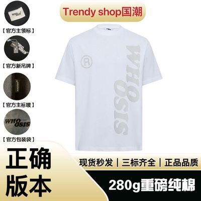 WHOOSIS(不知其名)竖版幻影logo短袖T恤美式夏季印