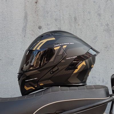 ORZ摩托车头盔男女双镜片揭面盔夏季个性尾翼蓝牙半全覆式3C认证