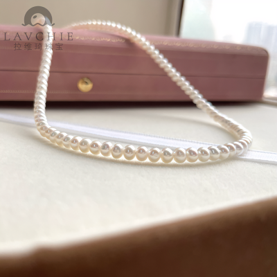 淡水无核4-4.5m强光小灯泡宝宝珠珍珠项链S925银扣延长链气质白色
