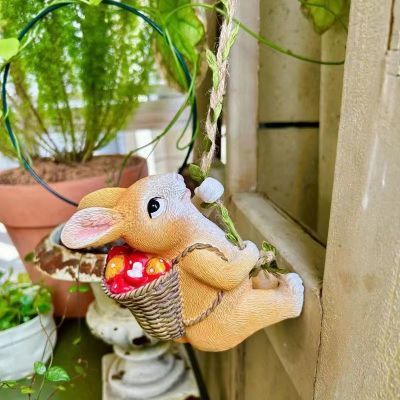 可爱兔子壁挂民宿户外花园摆件庭院爬树上造景装饰防雨防水防晒
