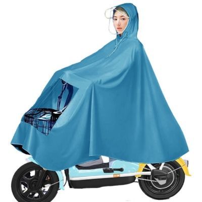 雨衣电动车雨披摩托车雨衣单人加大加厚男女士成人双帽檐骑行雨具