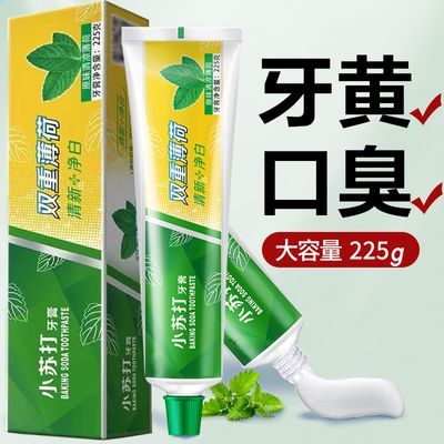 双重薄荷香型牙膏正牌家庭实惠大容量225g清新口气美白口臭去