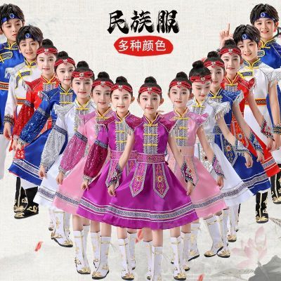 儿童蒙古族蒙古演出服服装六一表演舞蹈女童少数民族新款白马筷子