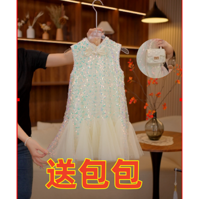 抖音直播爆款女童连衣裙2024新中式夏季新款洋气公主儿童礼服