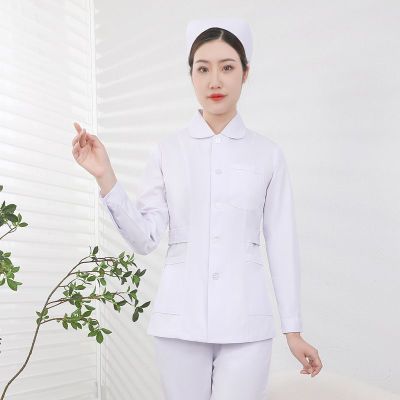 护士工作服女款护士服长袖娃娃领分体短袖圆领短款月子中心工作服