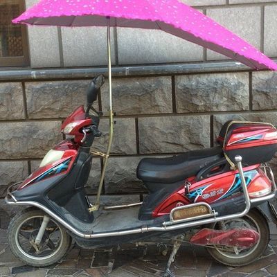电动自行车遮阳伞防晒防紫外线踏板外卖雨伞加粗黑新款电车燕尾伞