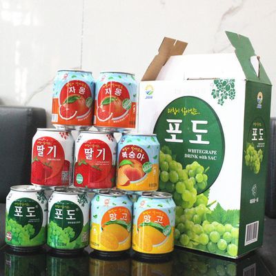 韩国风味九日果汁饮料果粒果肉饮料葡萄草莓西柚桃子芒果