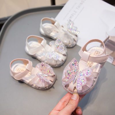 女宝凉鞋2024夏季新款1到3岁婴童软底包头学步鞋时尚洋气小