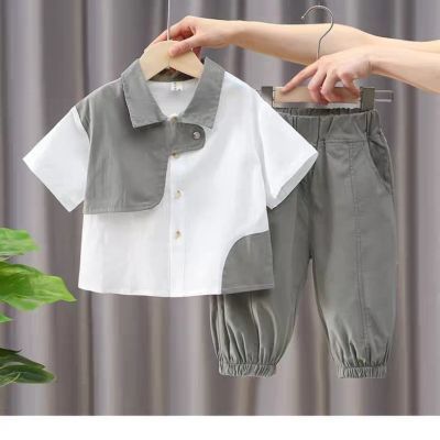 男童短袖套装2024夏季新款宝宝薄款短袖套装儿童服装3到6岁