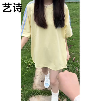 日系奶fufu小众设计减龄字母印花短袖夏季百搭高级感chic