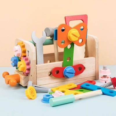 儿童木制手提工具箱工具螺丝螺母拆装仿真拼装宝宝早教益智玩具
