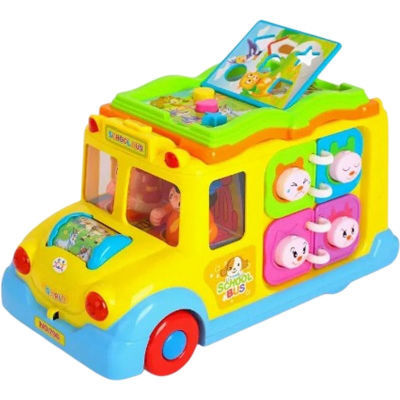 正版汇乐智育校园巴士儿童宝宝声光音乐万向多功能益智校车趣味