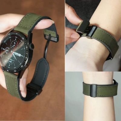 皮纹手表带宽度22mm通用生耳针拆卸磁吸蝴蝶扣运动商务必备手表带