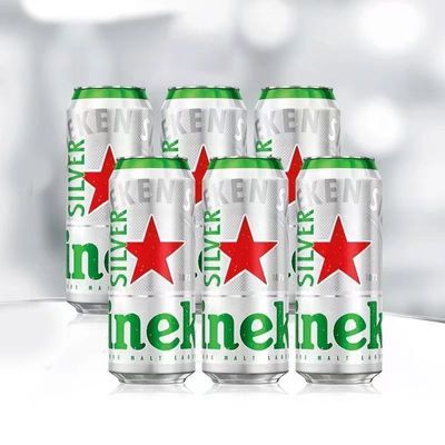 Heineken喜力啤酒星银500ml经典9.5整箱12雪花