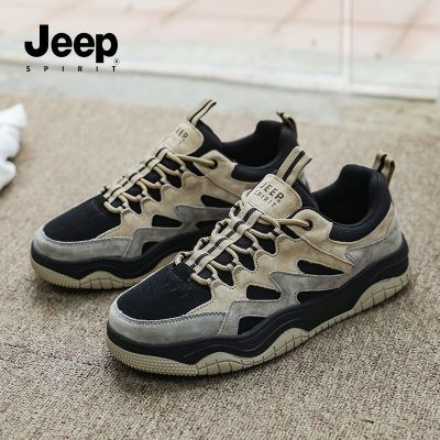 JEEPSPIRIT吉普复古板鞋男新款百搭休闲鞋潮流户外徒步鞋学生板鞋