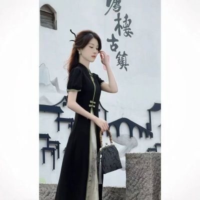 2024夏季新款时尚精致新中式中国风旗袍显瘦连衣裙气质修身裙