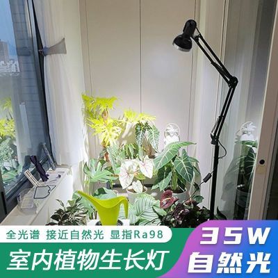 35W植物补光灯节能阳台室内全光谱仿太阳光植物生长灯落地支架