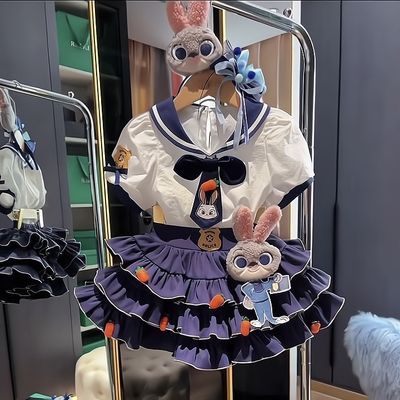 女童连衣裙兔子cos新款儿童朱迪洛丽塔警官裙子套装夏季公主