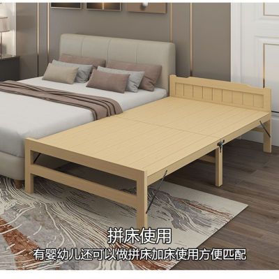 实木可折叠床出租屋耐用单人床成人简易家用硬板床出租房床儿童床