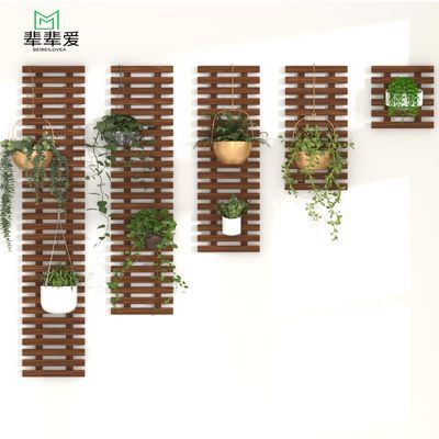 阳台实木花架子墙上装饰篱笆围栏室店铺装饰绿萝吊架仿真植物垂吊