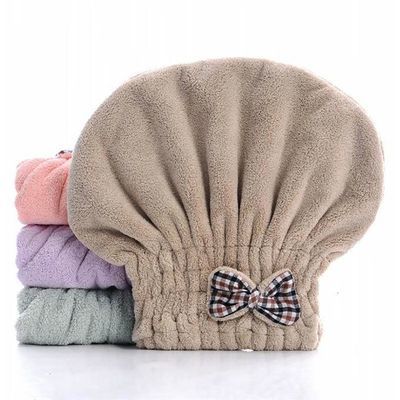 【韩版】纯色超细纤维干发帽浴帽超强吸水加厚浴帽干发巾柔软舒适