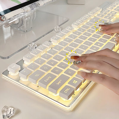 前行者有线静音键盘高颜值女生办公键鼠套装电竞游戏电脑笔记本
