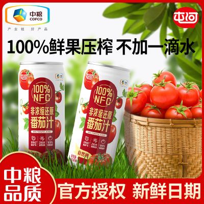 中粮屯河NFC番茄汁100%鲜榨新疆番茄整箱0加蔗糖西红柿果蔬汁饮料