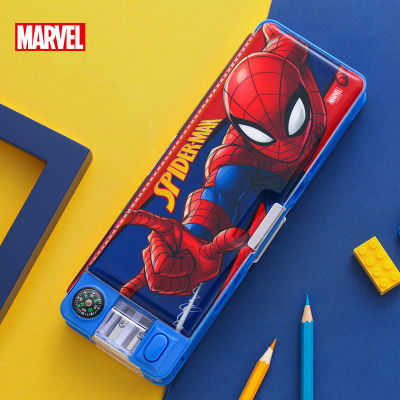 迪士尼多功能大容量塑料笔盒小学生儿童蜘蛛侠多功能双面铅笔盒