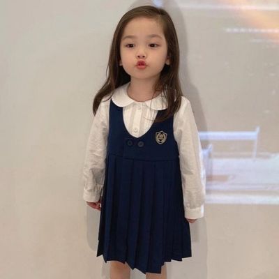 2023女童装秋装新款学院风连衣裙韩版长袖儿童套装宝宝洋气衣服