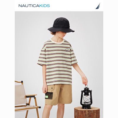 百亿补贴：NAUTICA童装 男童女童短袖条纹T恤中大儿童上衣时尚 118元