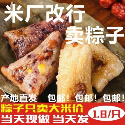 嘉兴棕子真空糯米大蛋黄鲜肉蜜枣豆沙甜粽端午节商用批发红豆原味