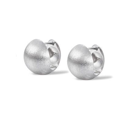 拉丝圆球耳环小众设计感高级感冷淡风金属银色耳扣耳饰女可两戴