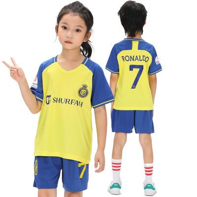 儿童足球服c罗姆巴佩皇马AC米兰球衣小学生队服定制运动短袖