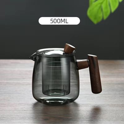 新款玻璃煮茶壶泡茶壶木耙耐高温高硼硅玻璃茶具茶壶茶杯套装